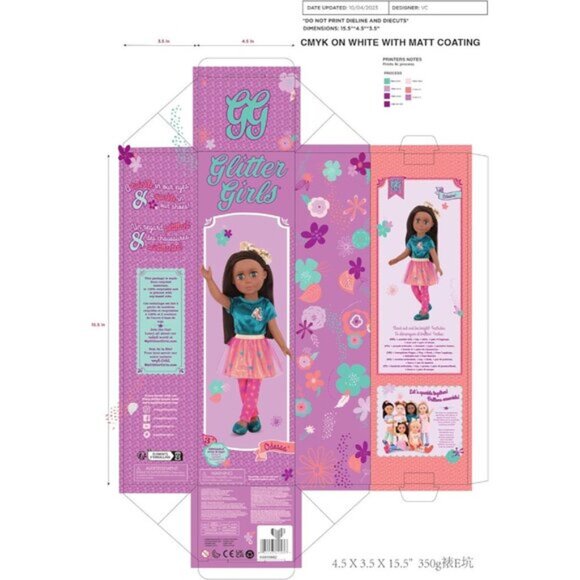 🆕 Reborn Fashion Doll Black Hair Shiny Top Pom – Pom Skirt Roller Skate Odessa - Picture 7 of 7